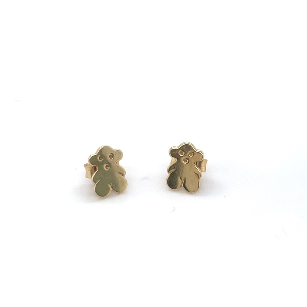 Gold Bear Stud Earrings